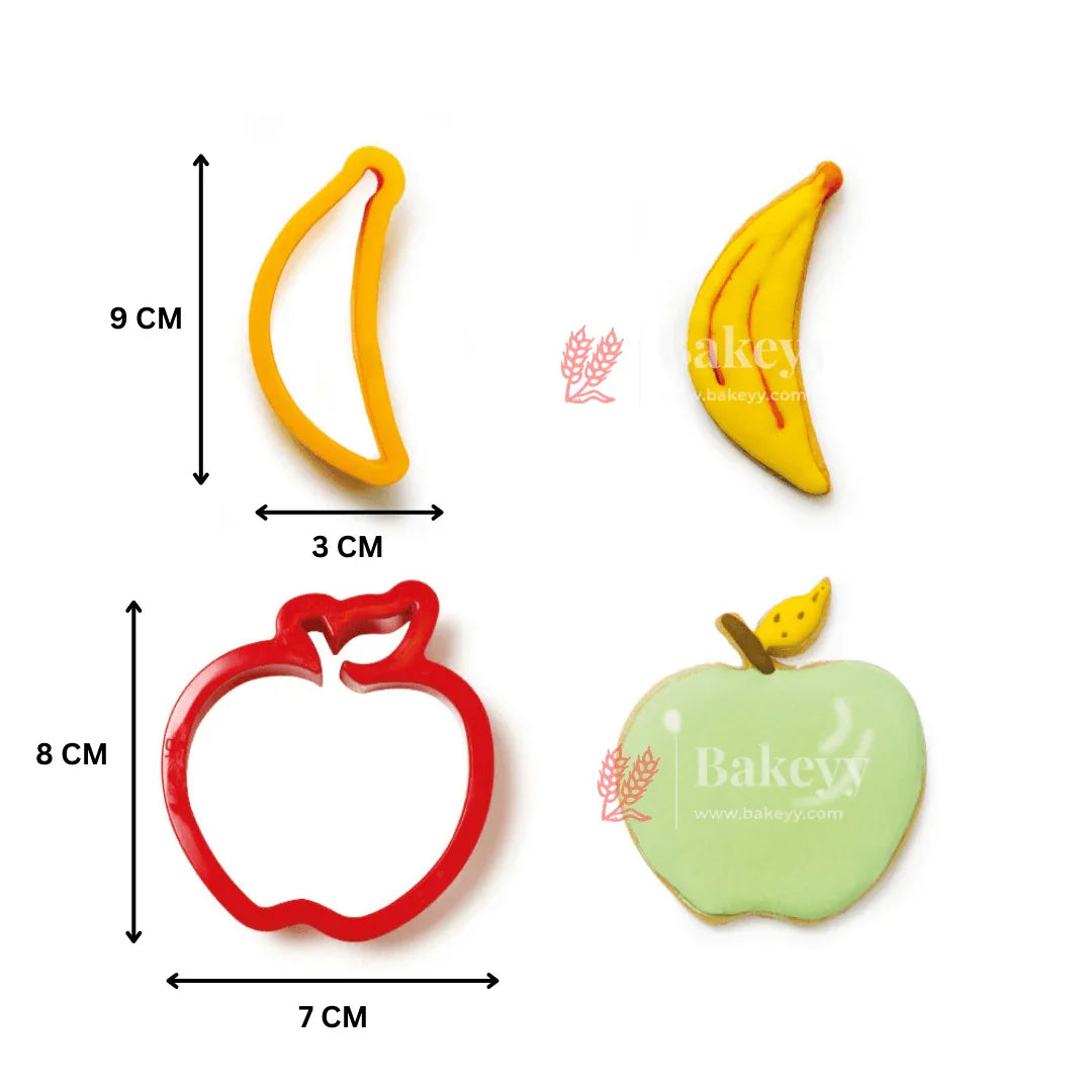 2 Pieces Apple and Banana Cookie Cutter| Perfect for Baking and DIY Craft Projects - Bakeyy.com - India - 2 Pieces Apple and Banana Cookie Cutter| Perfect for Baking and DIY Craft Projects - Default Title