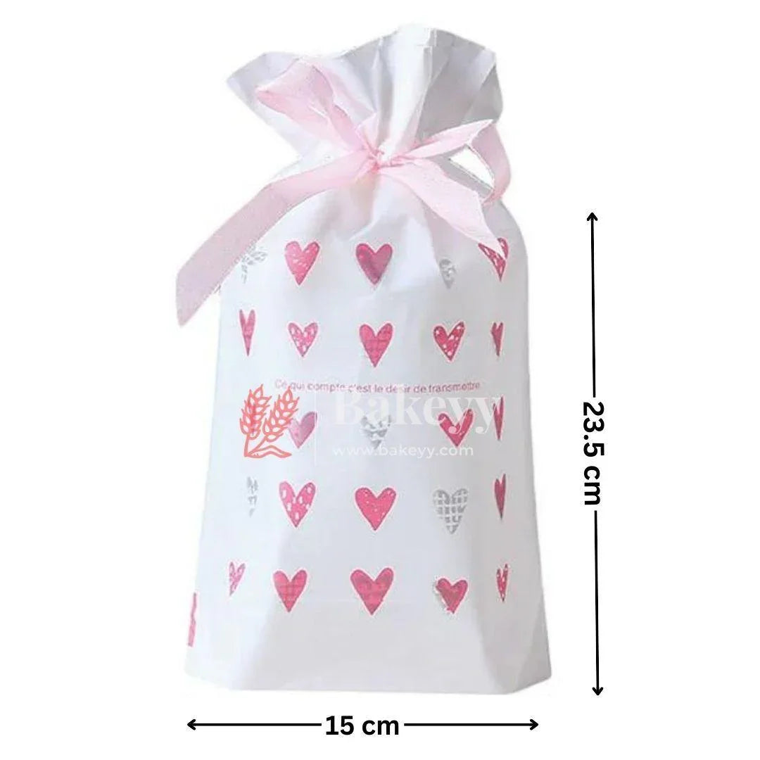 23.5x15cm | Hearts Plastic Stand Up Treat Favor Bags Gift Wrapper Bags for Candy Cookie Chocolate | Pack of 50 - Bakeyy.com - India - 23.5x15cm | Hearts Plastic Stand Up Treat Favor Bags Gift Wrapper Bags for Candy Cookie Chocolate | Pack of 50 - Default Title