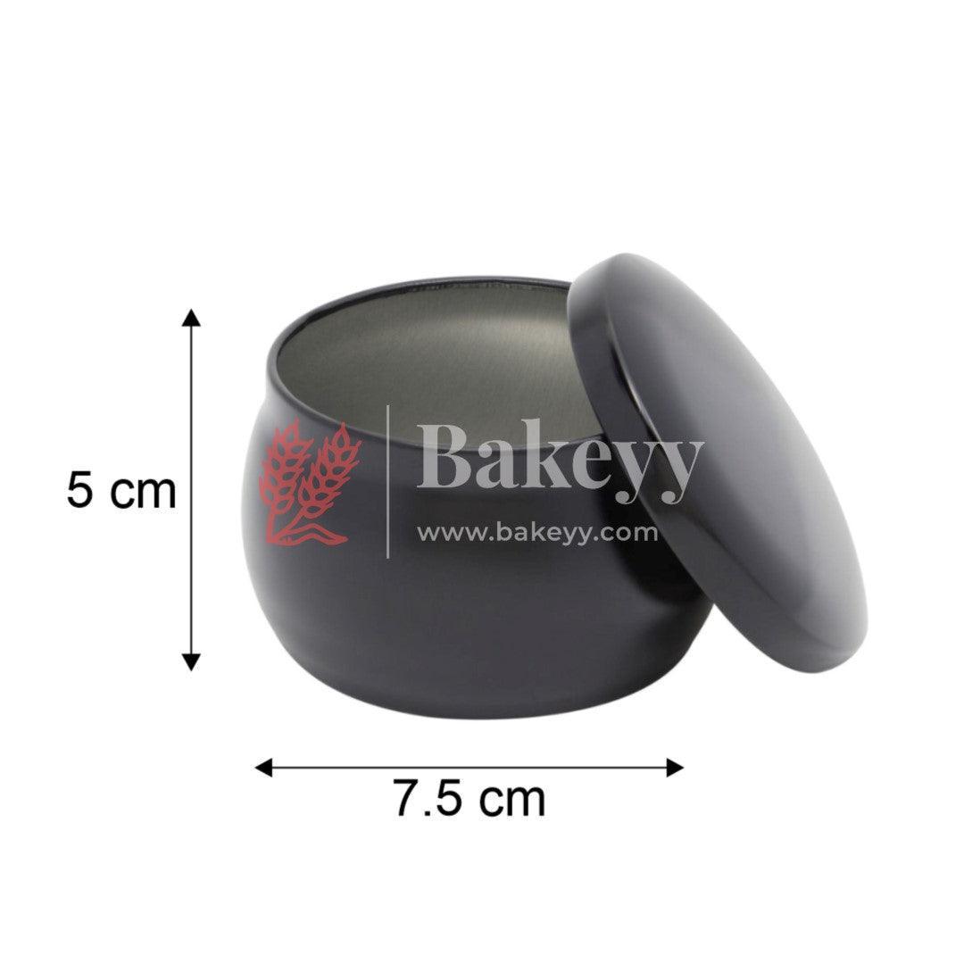 Faded Black Matka Candle Tin Box | Empty Decorative Tin Box | Chocolate Box | Candy Box | Gift Box | Pack Of 12 - Bakeyy.com - India - Faded Black Matka Candle Tin Box | Empty Decorative Tin Box | Chocolate Box | Candy Box | Gift Box | Pack Of 12 - Default Title