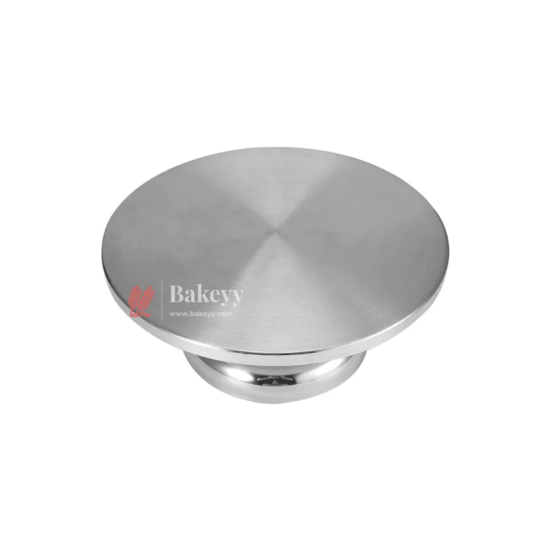 10 Inch Rotating Cake Stand |Stainless Steel | Elegant Round Cake Rotating Stand |1 Piece - Bakeyy.com - India - 10 Inch Rotating Cake Stand |Stainless Steel | Elegant Round Cake Rotating Stand |1 Piece - Default Title