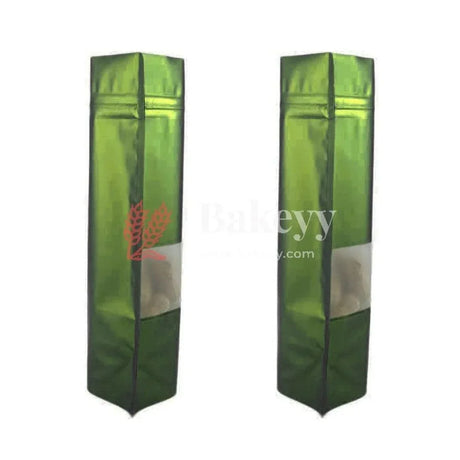 1 kg | Zip Lock Pouch | Dark Green Color With Window | 17x26.5 CM | Standing Pouch | 110 GSM | - Bakeyy.com - India - 1 kg | Zip Lock Pouch | Dark Green Color With Window | 17x26.5 CM | Standing Pouch | 110 GSM | - Pack Of 50 / 17x26.5 cm / 1 Kg