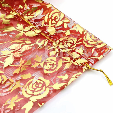 10x14 CM | Printed Organza Potli Bags | Red Colour | Candy Bag |Pack of 70 - Bakeyy.com - India - 10x14 CM | Printed Organza Potli Bags | Red Colour | Candy Bag |Pack of 70 - Default Title