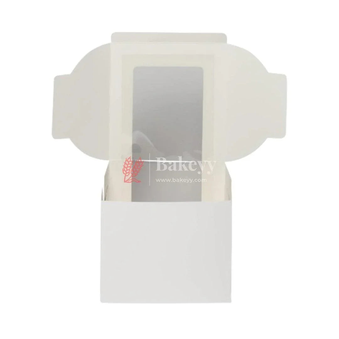 8x8x5 inch Plain Cake Box With Window | Birthday Cake boxes - Bakeyy.com - India - 8x8x5 inch Plain Cake Box With Window | Birthday Cake boxes - Pack of 50 / 8x8x5