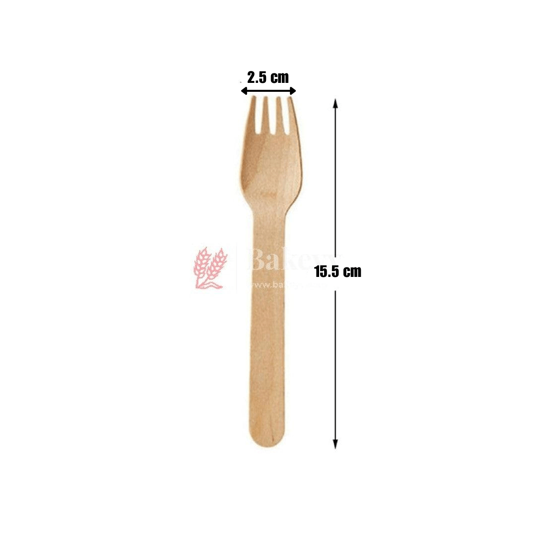 Disposable Wooden Fork | Fork 110mm Bio-Degradable | Pack of 100 - Bakeyy.com - India - Disposable Wooden Fork | Fork 110mm Bio-Degradable | Pack of 100 - Default Title