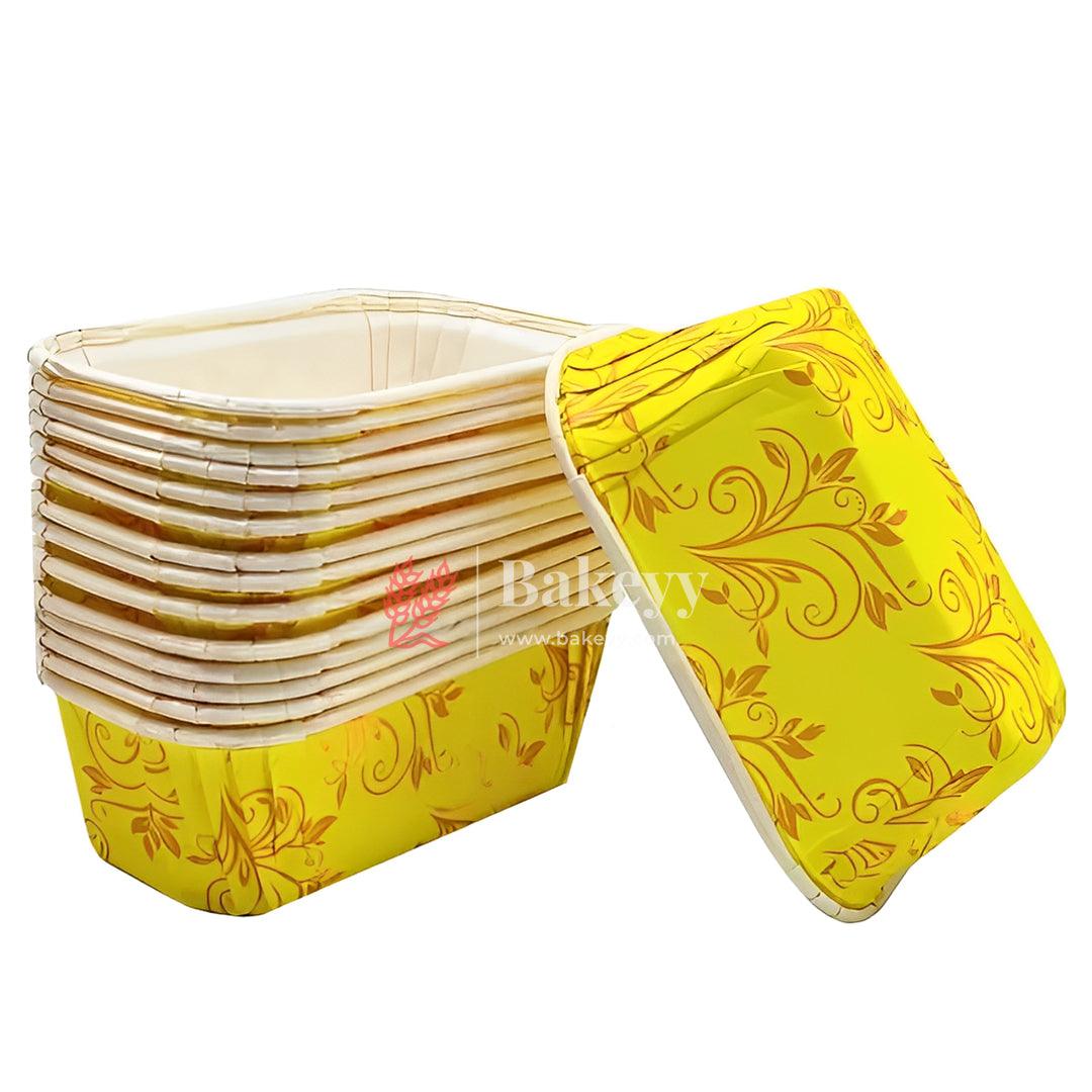 8x6x4cm |Plum Cake Bar Mould | Bake and Serve Small Rectangle Mould | Pack of 50 | Paper Baking Mould| - Bakeyy.com - India - 8x6x4cm |Plum Cake Bar Mould | Bake and Serve Small Rectangle Mould | Pack of 50 | Paper Baking Mould| - Yellow