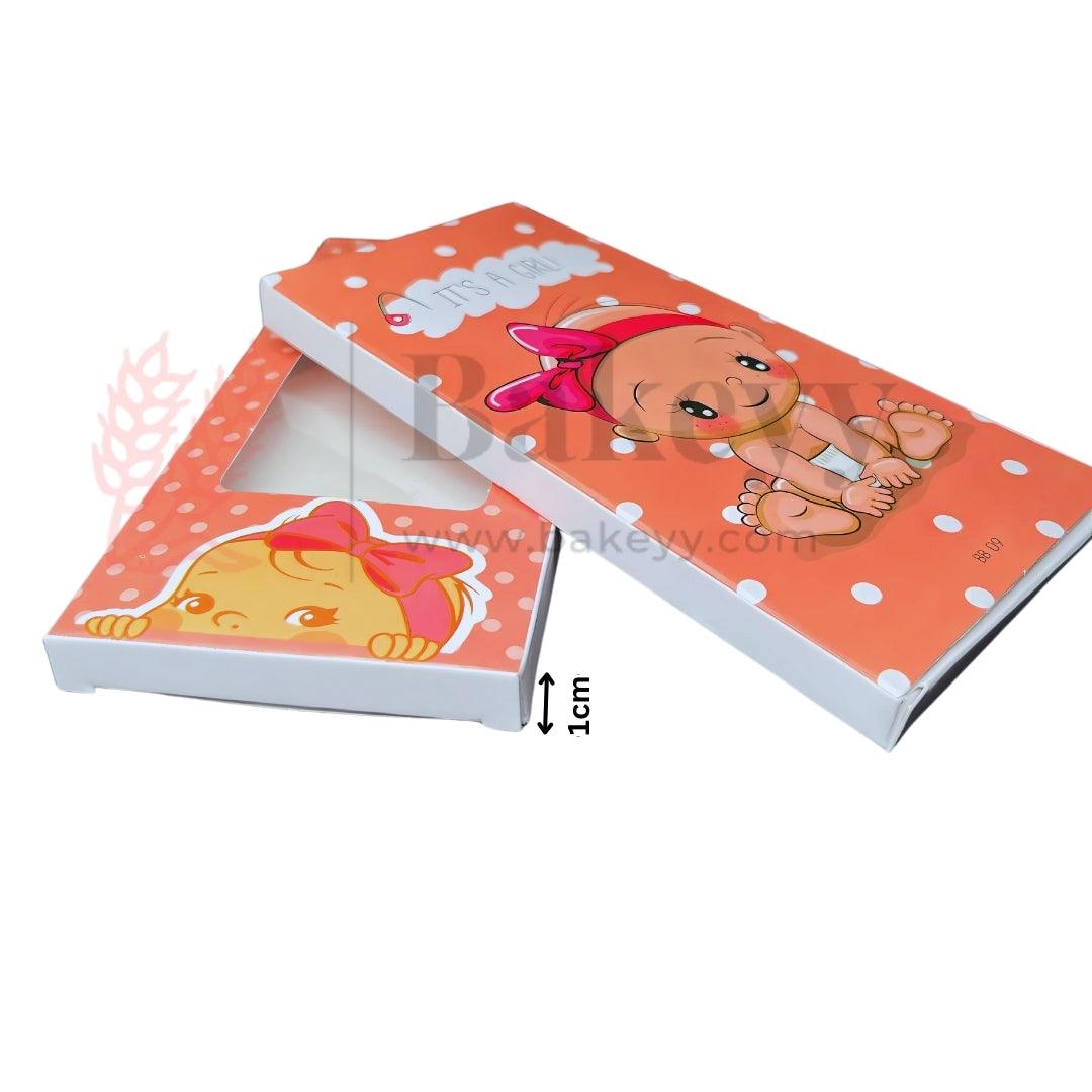It’s a Girl Baby Shower Chocolate Bar Box | Chocolate Box | Gender reveal packaging | Baby shower | Pack of 10 | 14cm x 7cm x 1cm - Bakeyy.com - India - It’s a Girl Baby Shower Chocolate Bar Box | Chocolate Box | Gender reveal packaging | Baby shower | Pack of 10 | 14cm x 7cm x 1cm - Default Title