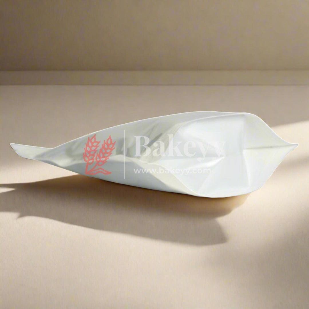 Zip Lock Pouch | Milky White Pouch Without Window | Customized Printing - Bakeyy.com - India - Zip Lock Pouch | Milky White Pouch Without Window | Customized Printing - Pack of 1000 / 10x17 CM - 100 gm