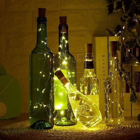 Warm LED Fairy Bottle Lights – Battery Operated Cork String Lights| 1 Piece - Bakeyy.com - India - Warm LED Fairy Bottle Lights – Battery Operated Cork String Lights| 1 Piece - Default Title