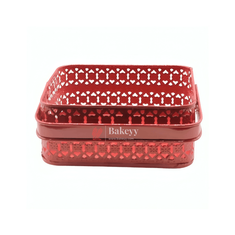 Hamper Basket For Gifting Square | Red Colour | Stylish and Durable Storage Solution| Hamper Basket For Gifting - Bakeyy.com - India - Hamper Basket For Gifting Square | Red Colour | Stylish and Durable Storage Solution| Hamper Basket For Gifting - Default Title