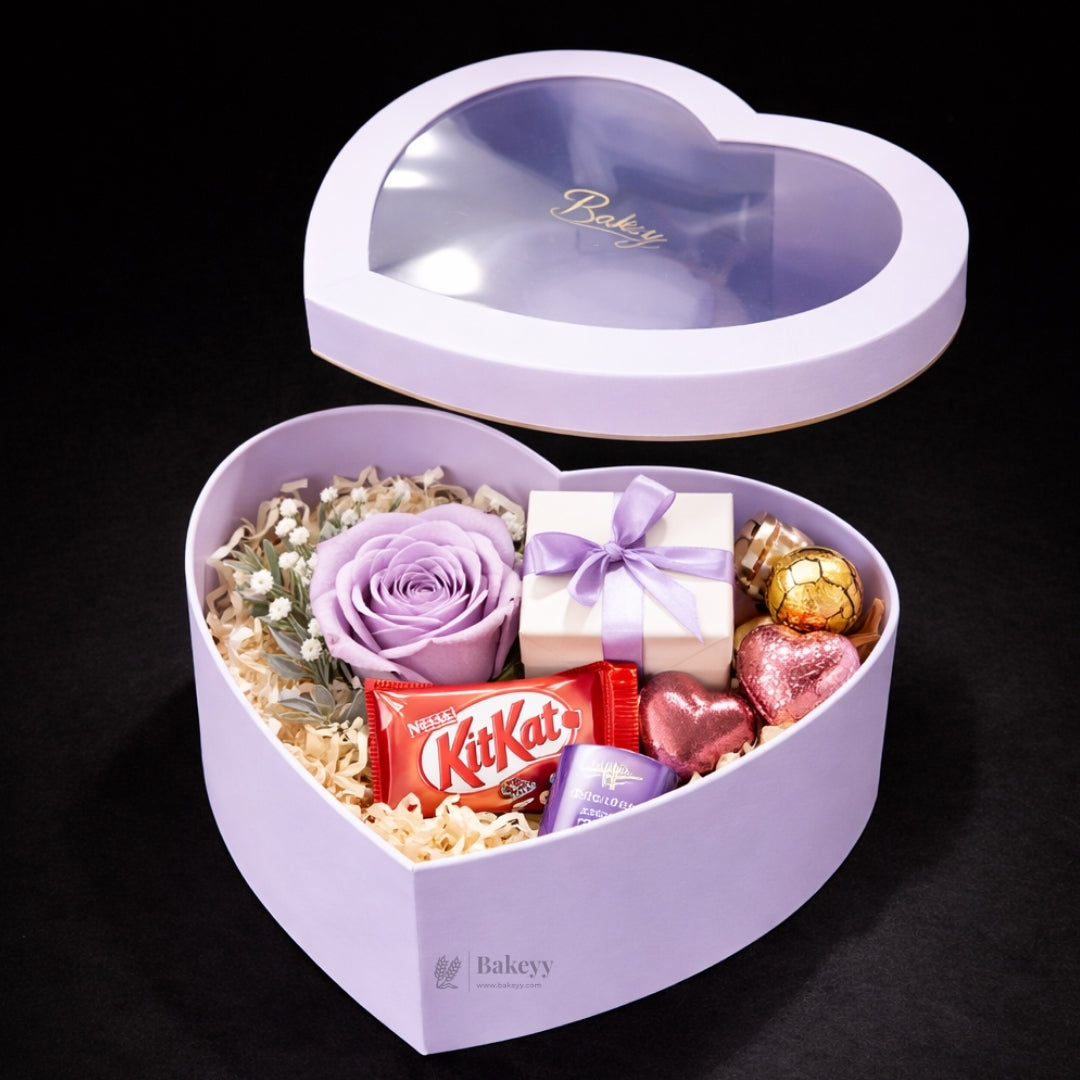 Heart Shape Transparent Lid Gift Box | Premium Hamper Packaging | Different color | Pack of 1