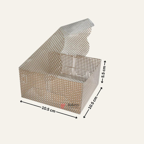 10.5 x 10.5 x 5.5 cm| Golden Lined PVC Gift Box with Lid| Pack of 10 - Bakeyy.com - India - 10.5 x 10.5 x 5.5 cm| Golden Lined PVC Gift Box with Lid| Pack of 10 - Default Title