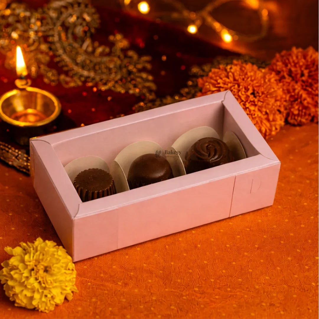 3 Cavity Chocolate Box | Multiple Colours Available | Cavity Box | Pack of 100