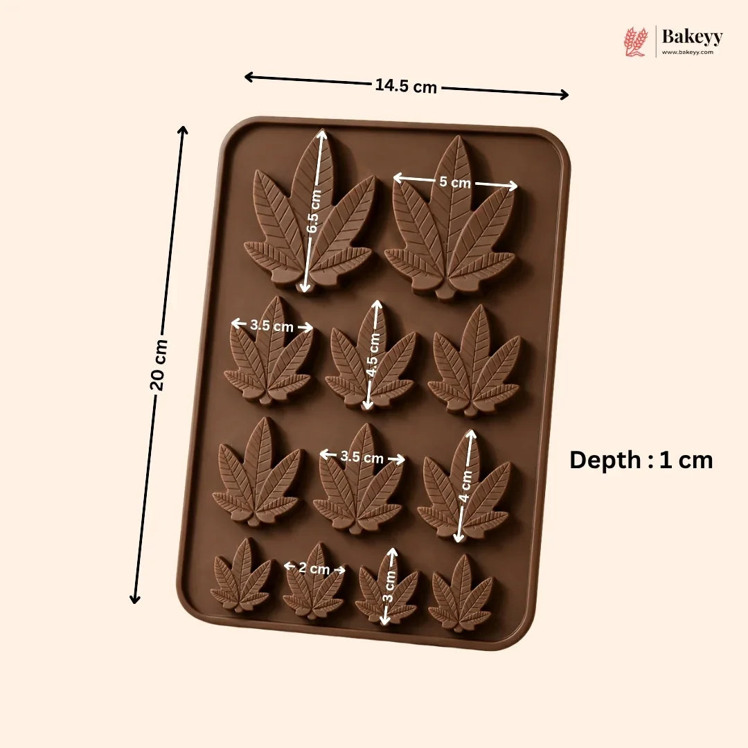 12 Cavity Maple Leaf Shape Silicone Chocolate Mould | Pack of 1