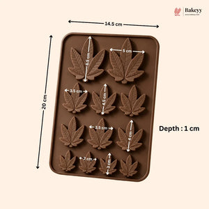 12 Cavity Maple Leaf Shape Silicone Chocolate Mould | Pack of 1