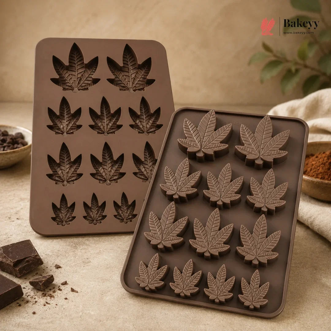 12 Cavity Maple Leaf Shape Silicone Chocolate Mould | Pack of 1