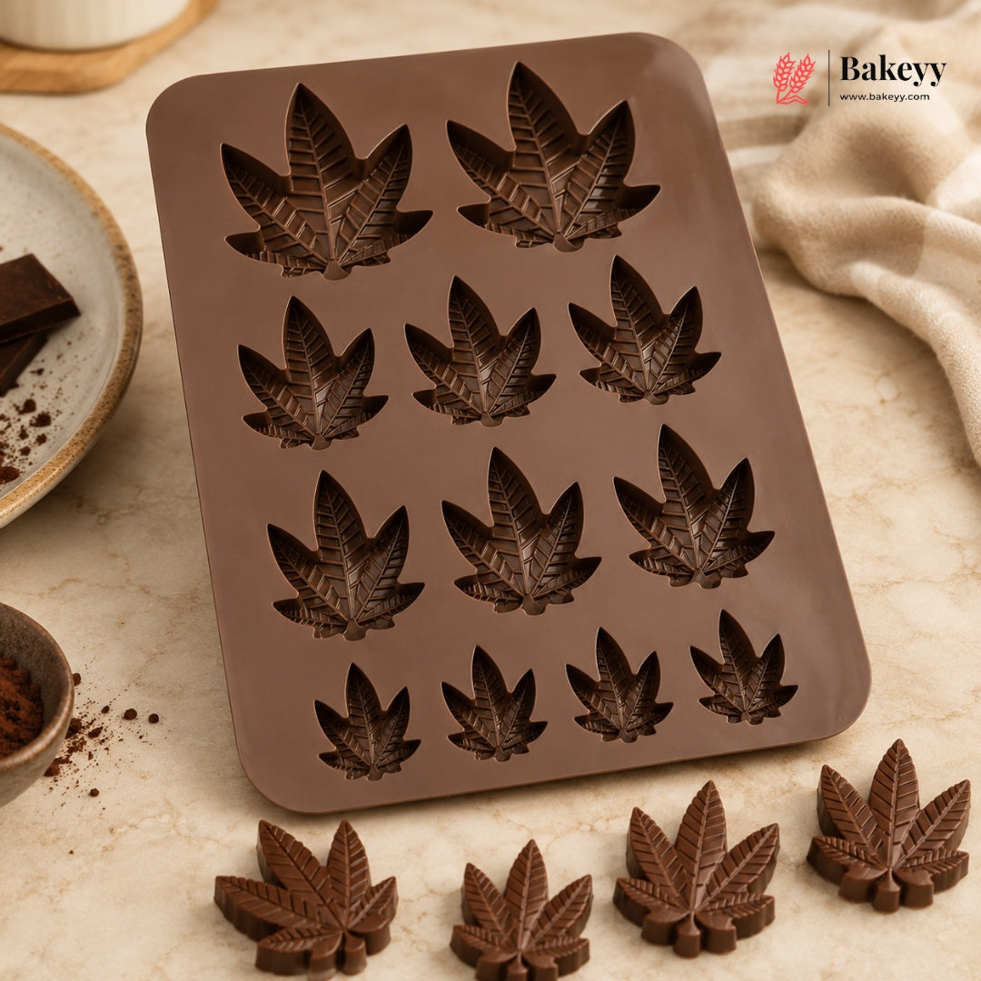 12 Cavity Maple Leaf Shape Silicone Chocolate Mould | Pack of 1