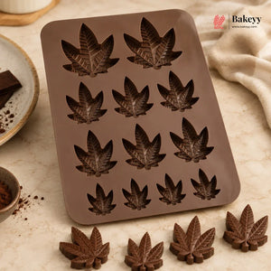 12 Cavity Maple Leaf Shape Silicone Chocolate Mould | Pack of 1