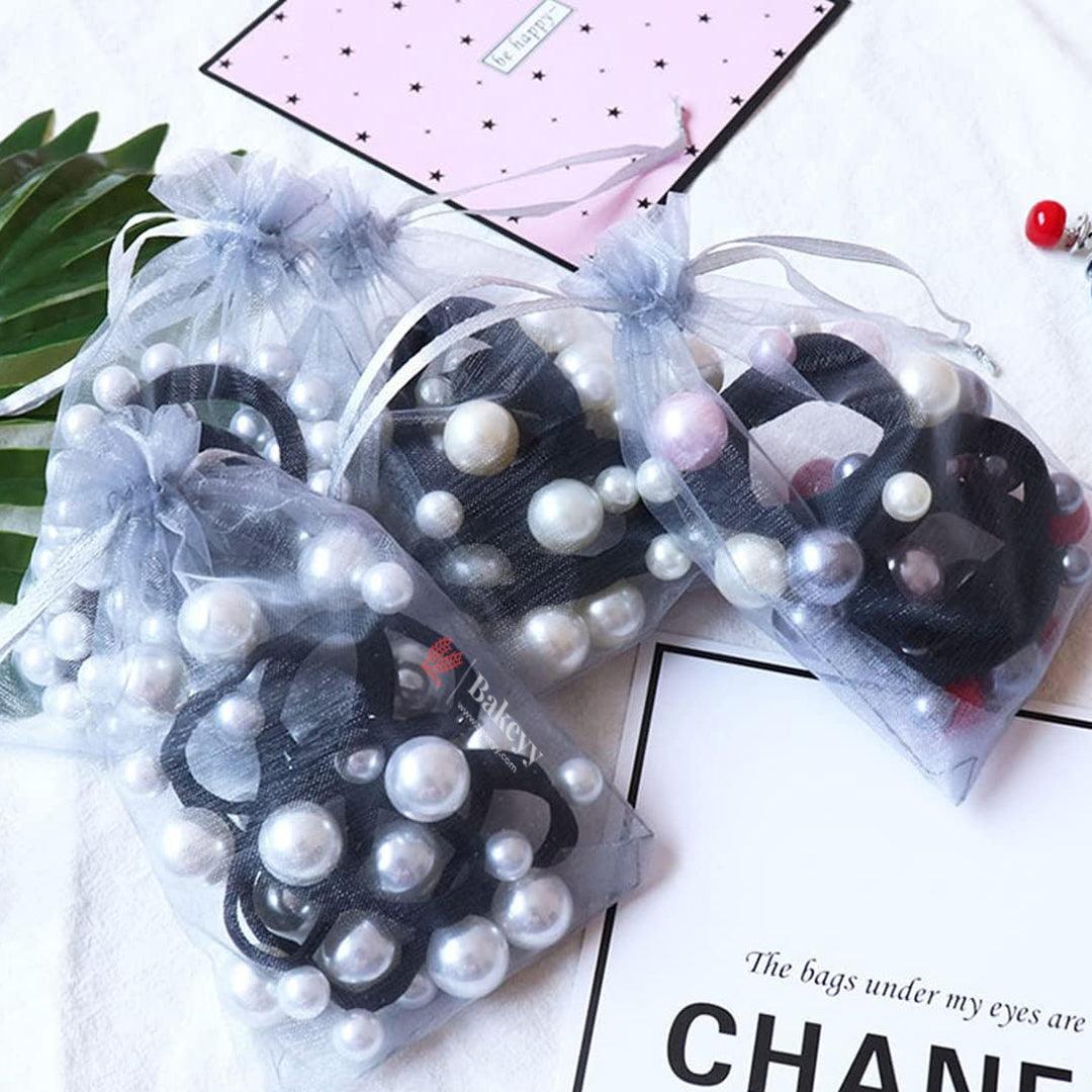 Grey Colour Organza Potli Bag