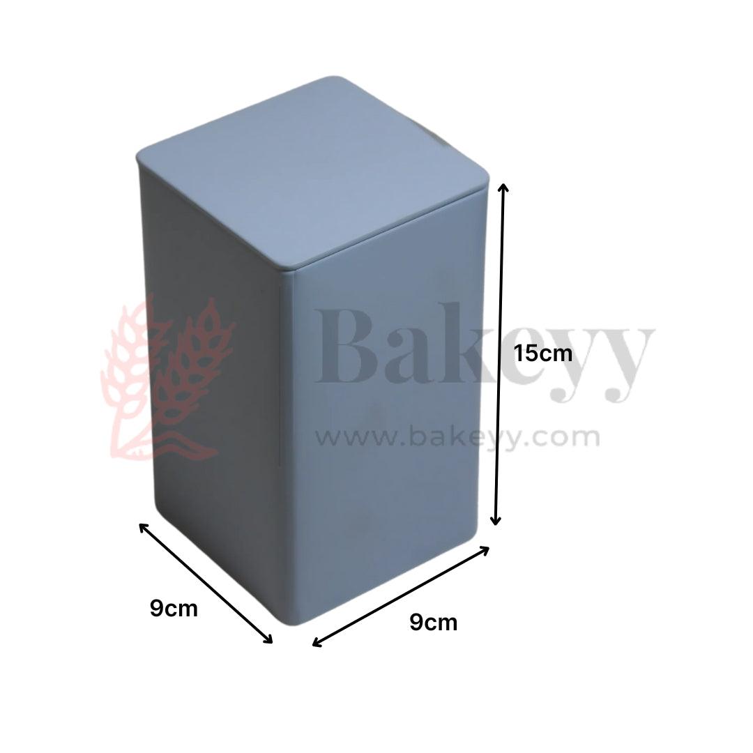 Premium Tin Box – 9x9x15cm| Elegant Rectangle Storage Container for Tea, Coffee, Sugar | Stylish Kitchen Organizer | Perfect for Gifting – Candies, Chocolates, Dry Fruits |(1 Pc) - Bakeyy.com - India - Premium Tin Box – 9x9x15cm| Elegant Rectangle Storage Container for Tea, Coffee, Sugar | Stylish Kitchen Organizer | Perfect for Gifting – Candies, Chocolates, Dry Fruits |(1 Pc) - Powder Blue