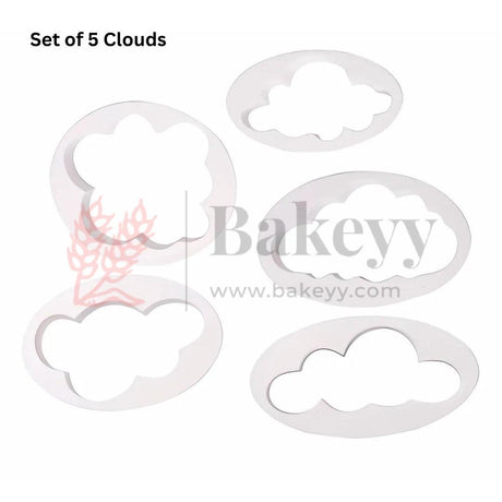 Fluffy Cloud Cookie Cutters| Biscuit and Fondant Cutters| Perfect for Cookie Making, DIY Art Projects|Set Of 5 Pcs - Bakeyy.com - India - Fluffy Cloud Cookie Cutters| Biscuit and Fondant Cutters| Perfect for Cookie Making, DIY Art Projects|Set Of 5 Pcs - Default Title