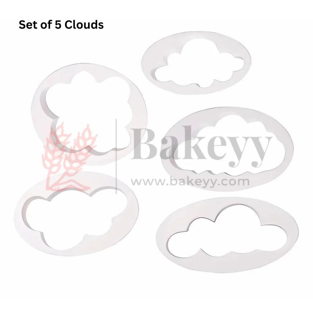 Fluffy Cloud Cookie Cutters| Biscuit and Fondant Cutters| Perfect for Cookie Making, DIY Art Projects|Set Of 5 Pcs - Bakeyy.com - India - Fluffy Cloud Cookie Cutters| Biscuit and Fondant Cutters| Perfect for Cookie Making, DIY Art Projects|Set Of 5 Pcs - Default Title