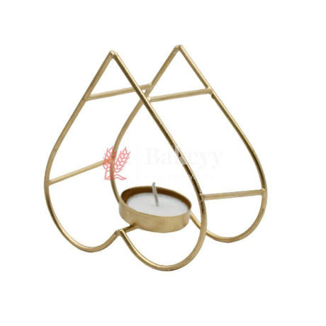 Decorative Candles Stand Perfect for Gifting | V - Day Decor - Bakeyy.com - India - Decorative Candles Stand Perfect for Gifting | V - Day Decor - Gold