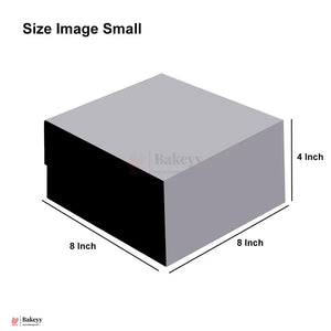 Premium Gold Collapsible Hamper Box with Magnetic Lid | Pack of 1 - Bakeyy.com - India - Premium Gold Collapsible Hamper Box with Magnetic Lid | Pack of 1 - 8x8x4 Inch