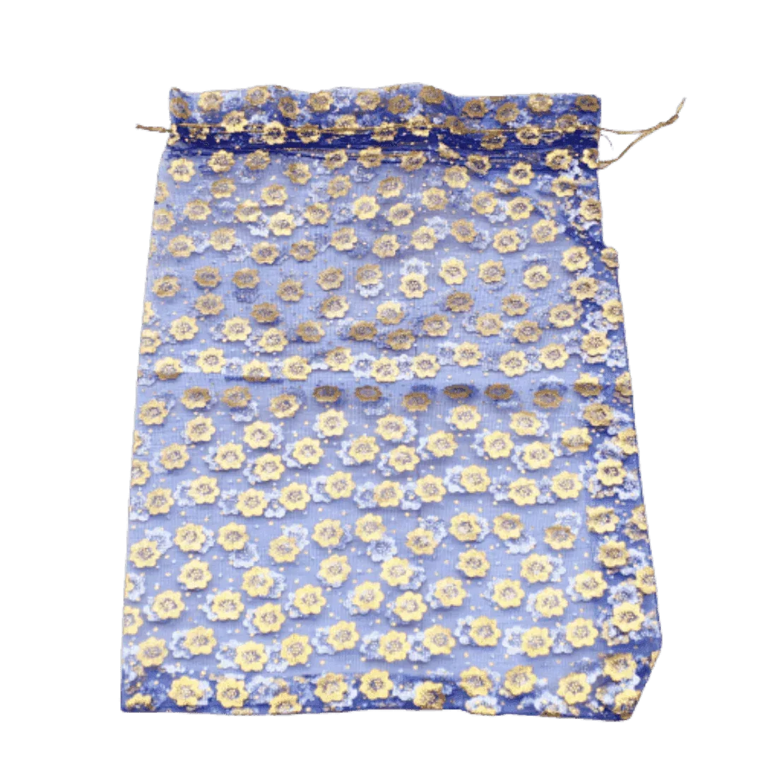 10x14 cm | Printed Organza Potli Bags | Pack of 70 |Blue Colour | Candy Bag | - Bakeyy.com - India - 10x14 cm | Printed Organza Potli Bags | Pack of 70 |Blue Colour | Candy Bag | - Default Title