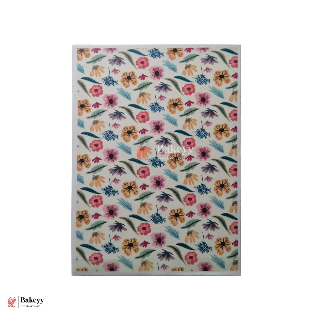 Colorful Edible Wafer Sheet – Tropical Floral Design| Pack Of 1