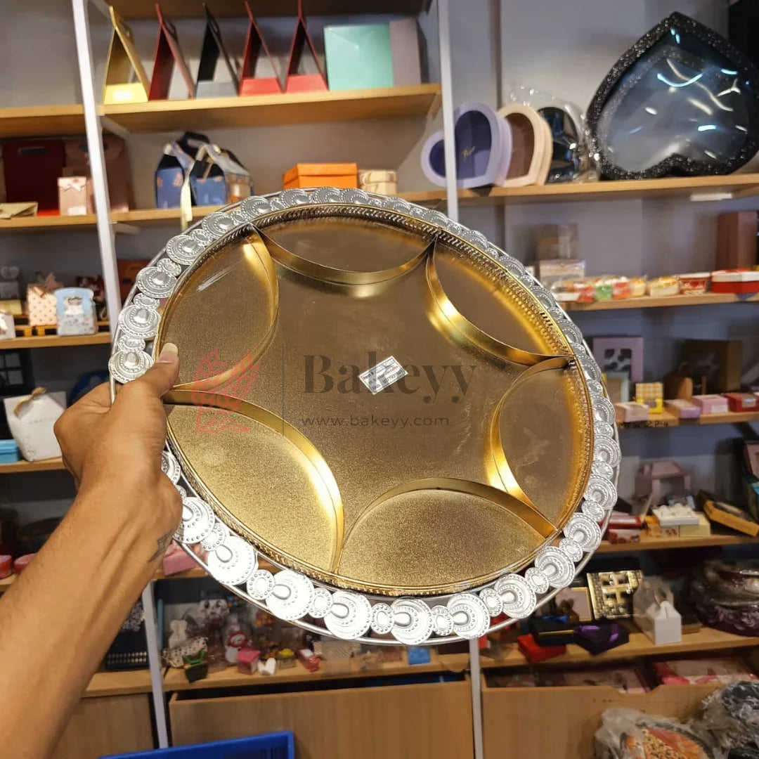 40_cmLuxuriousGold-PlatedPartitionServingTrayPackof1_1 - Bakeyy.com