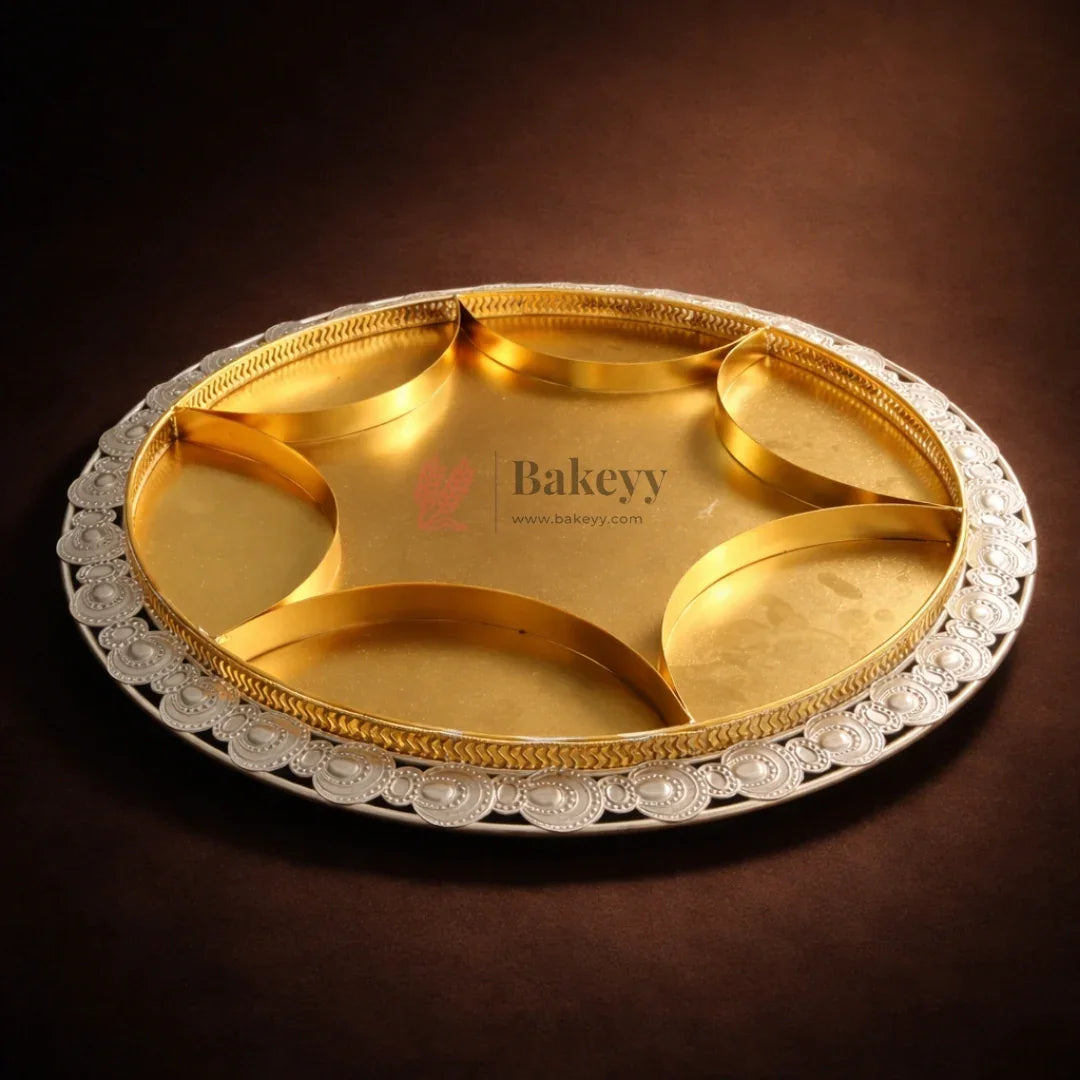 40 cm Luxurious Gold-Plated Partition Serving Tray Pack of 1