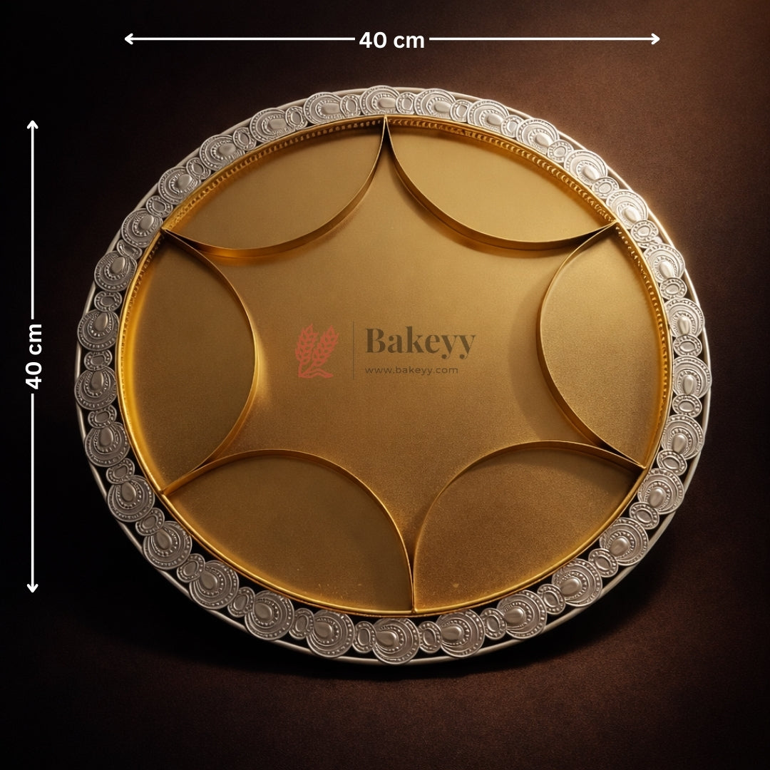 40 cm Luxurious Gold-Plated Partition Serving Tray Pack of 1