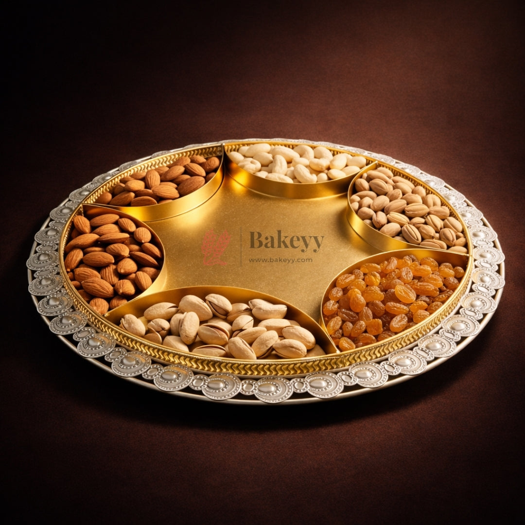 40 cm Luxurious Gold-Plated Partition Serving Tray Pack of 1