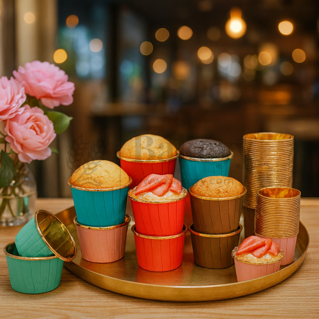 Round Bake n Serve with Gold Lining | Pack of 50