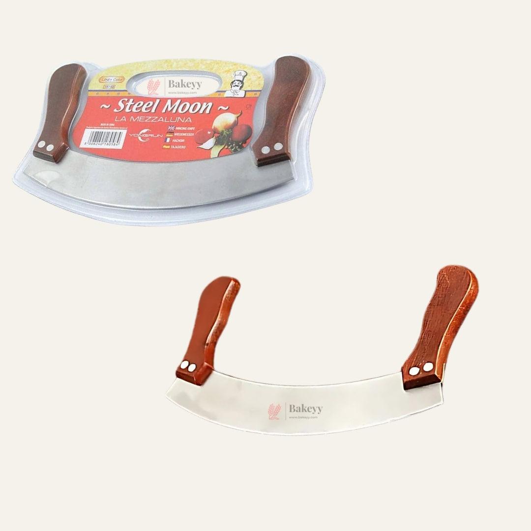 Double Handle Pizza Cutter| Stainless Steel Kitchen Chopper| 1 Piece - Bakeyy.com - India - Double Handle Pizza Cutter| Stainless Steel Kitchen Chopper| 1 Piece - Default Title