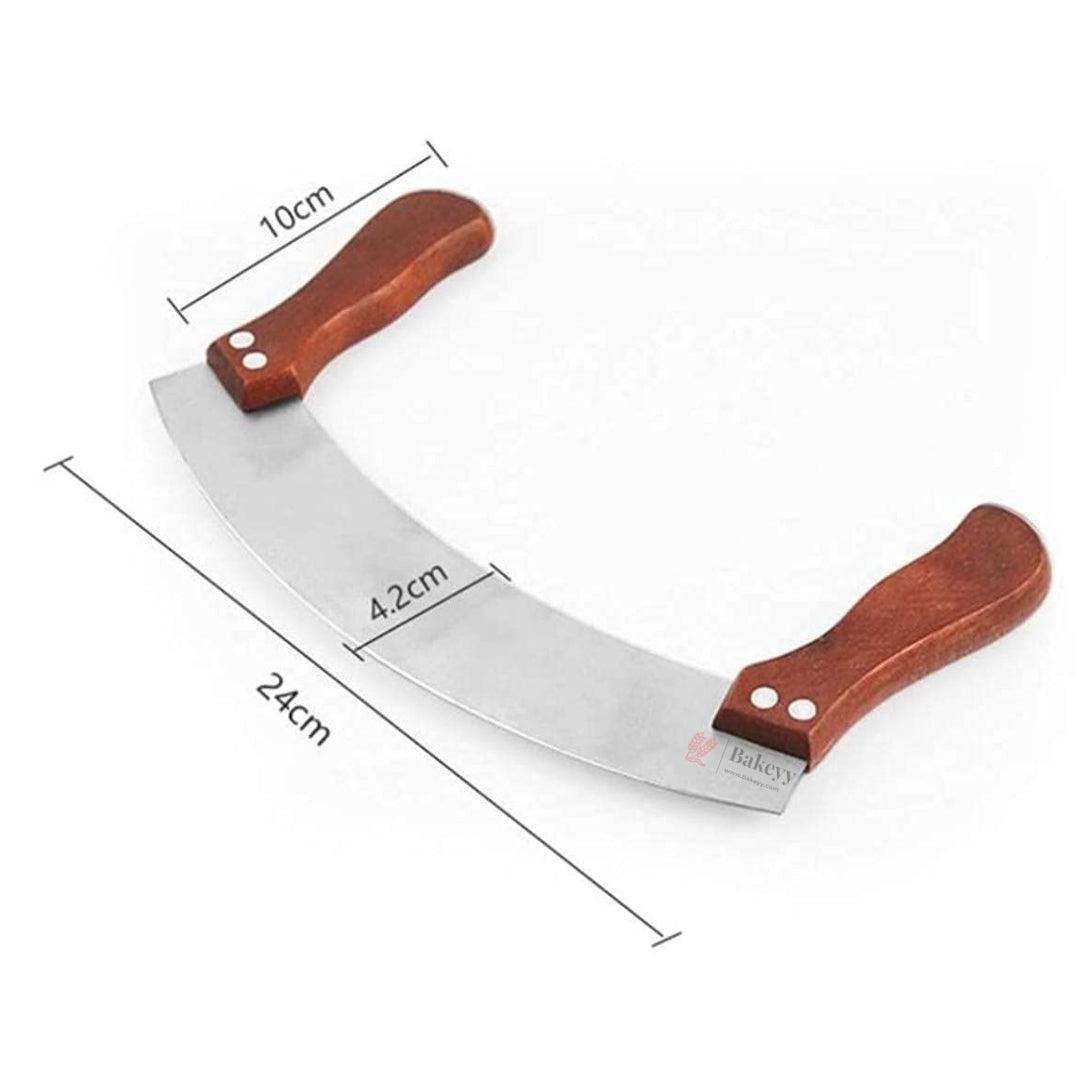 Double Handle Pizza Cutter| Stainless Steel Kitchen Chopper| 1 Piece - Bakeyy.com - India - Double Handle Pizza Cutter| Stainless Steel Kitchen Chopper| 1 Piece - Default Title