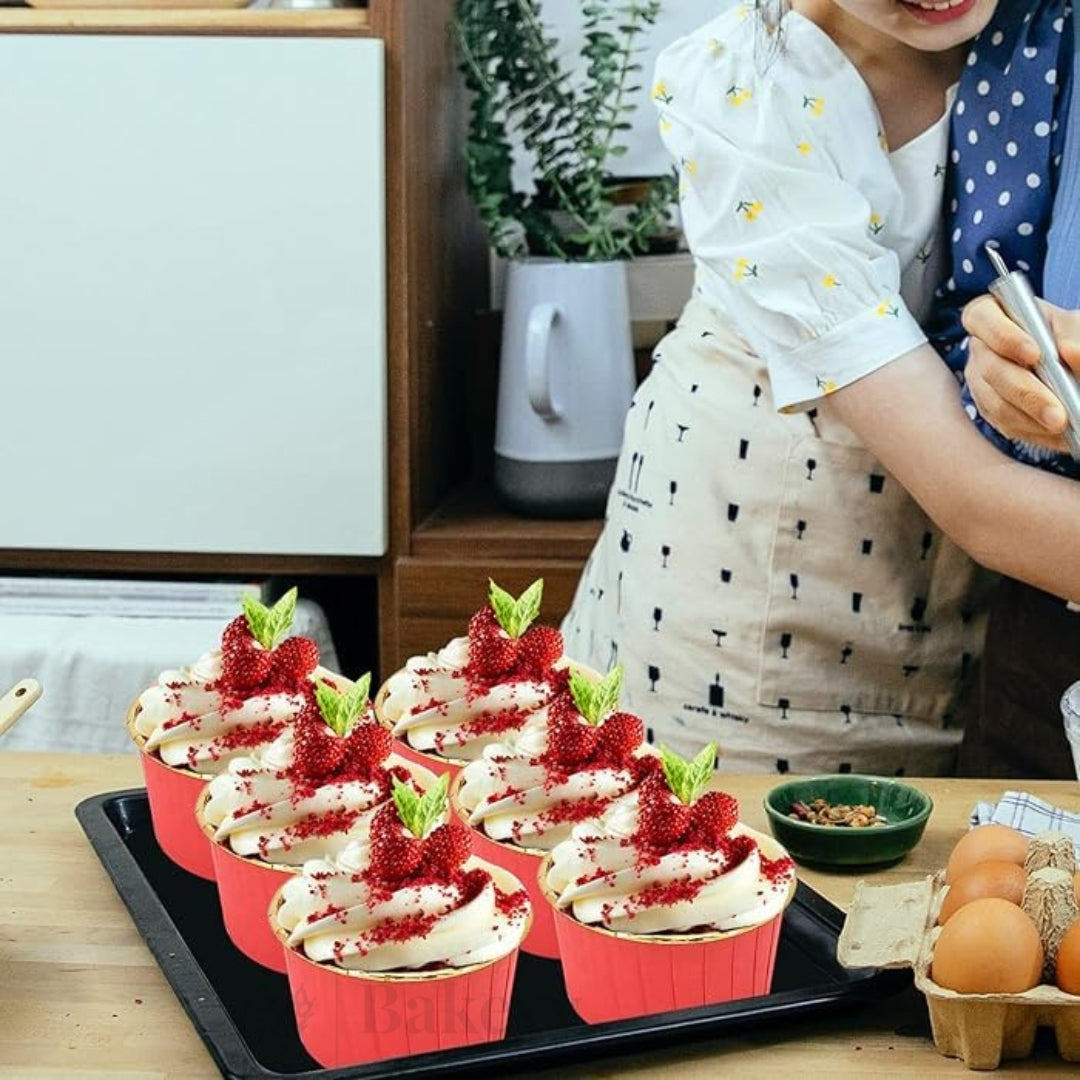 Round Bake n Serve with Gold Lining | Pack of 50