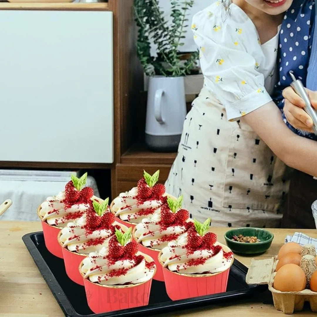 Round Bake n Serve with Gold Lining | Pack of 50