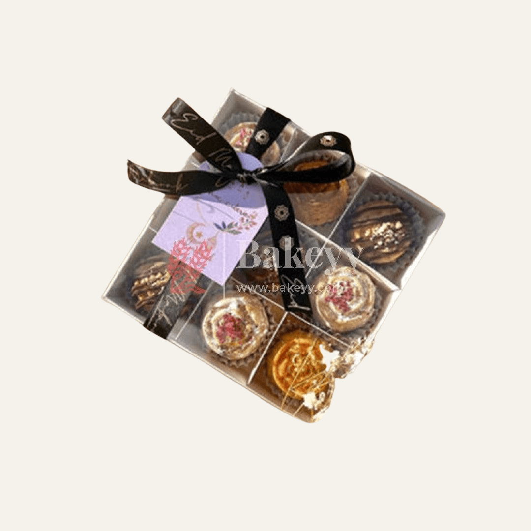 Clear Transparent 9 Cavity Brownie Box | White Color | Pack Of 10 - Bakeyy.com - India - Clear Transparent 9 Cavity Brownie Box | White Color | Pack Of 10 - Default Title