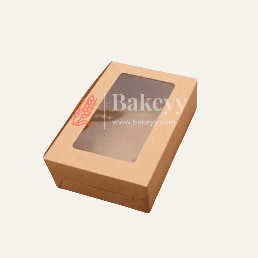 6 Cavity Kraft Cupcake Box | Pack Of 10 | - Bakeyy.com - India - 6 Cavity Kraft Cupcake Box | Pack Of 10 | - Pack of 10