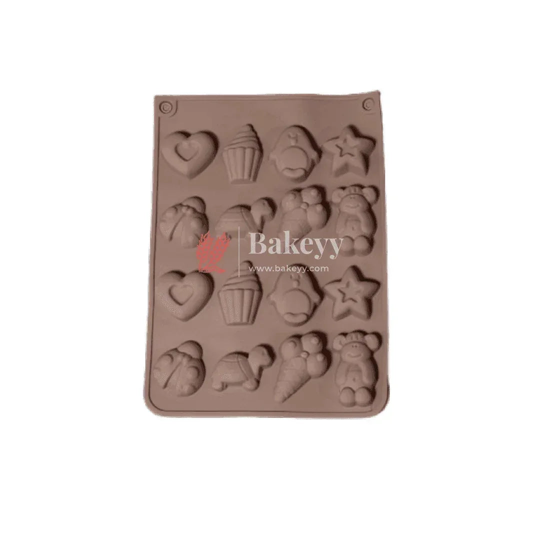 Chocolate Silicon Mould | Multipurpose Silicone Mould for Baking, Chocolates, and Candies | 16-Cavity Fun Shape Tray | Multiple Designs | - Bakeyy.com - India - Chocolate Silicon Mould | Multipurpose Silicone Mould for Baking, Chocolates, and Candies | 16-Cavity Fun Shape Tray | Multiple Designs | - Default Title