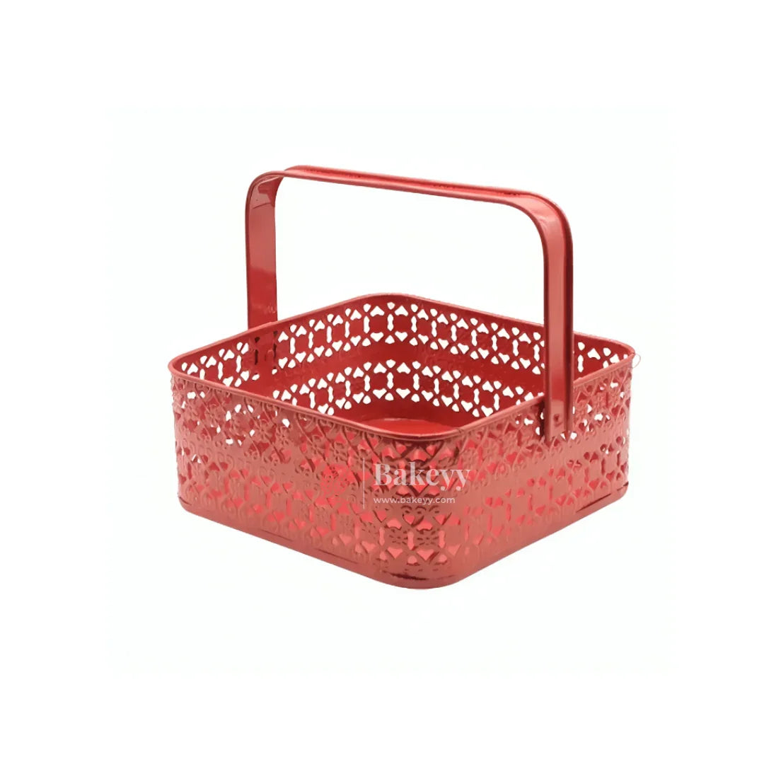 Hamper Basket For Gifting Square | Red Colour | Stylish and Durable Storage Solution| Hamper Basket For Gifting - Bakeyy.com - India - Hamper Basket For Gifting Square | Red Colour | Stylish and Durable Storage Solution| Hamper Basket For Gifting - Default Title