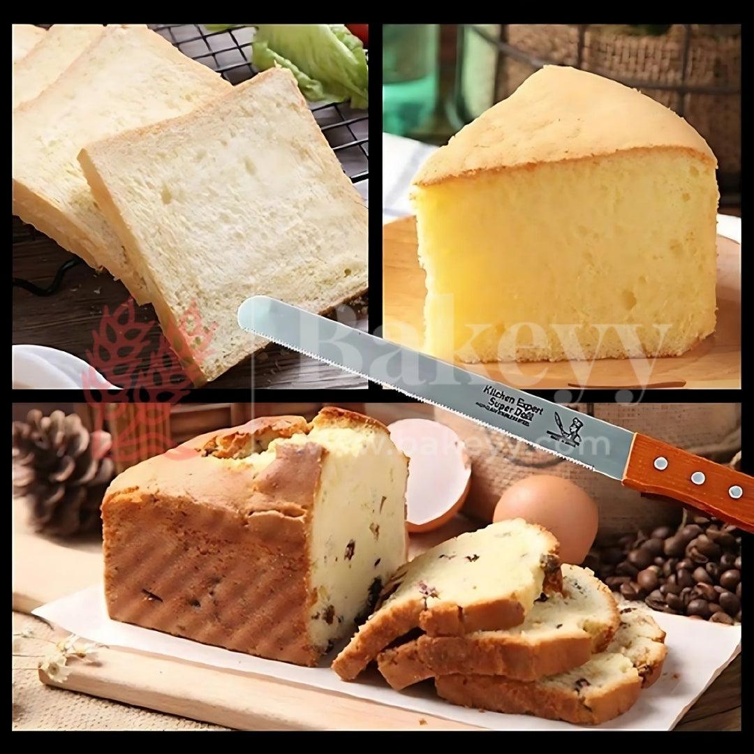 12 Inch| Bread Knife | Wide Teeth Wooden Handle | Stainless Steel | 1 Piece - Bakeyy.com - India - 12 Inch| Bread Knife | Wide Teeth Wooden Handle | Stainless Steel | 1 Piece - Default Title