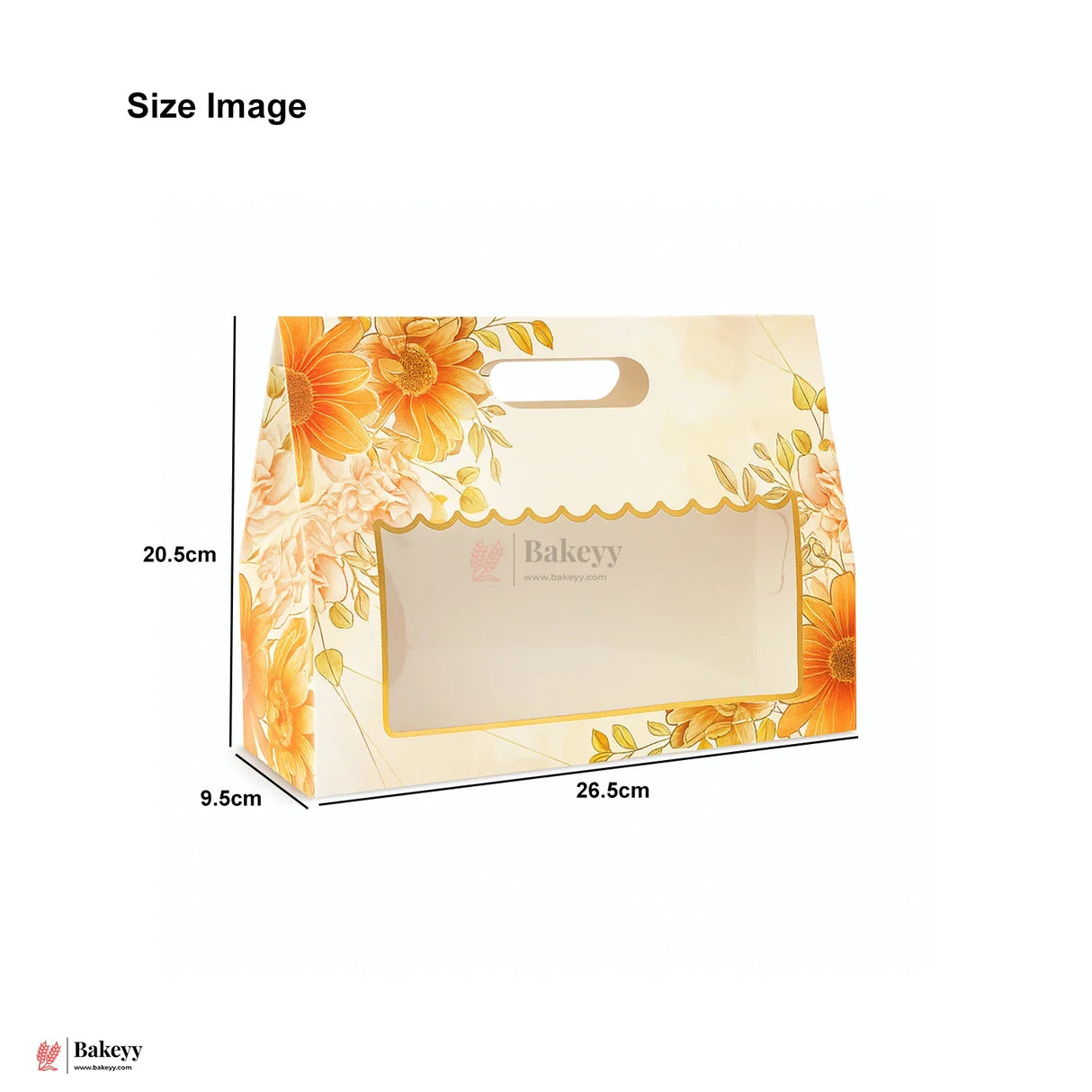 26.5x20.5x9.5cm | Floral Window Gift Box – Elegant Packaging for Every Occasion | Pack of 10