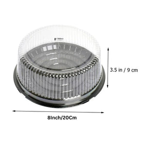 20x8.5Cm| 1/2 Kg Cake Carrier With Lid| Plastic Cake Carrier with Black Base and Transparent Lid| Pack of 10 - Bakeyy.com - India - 20x8.5Cm| 1/2 Kg Cake Carrier With Lid| Plastic Cake Carrier with Black Base and Transparent Lid| Pack of 10 - Default Title