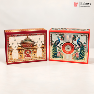 4 Cavity | Peacock & Palace Printed Hamper Gift Box | Pack of 1