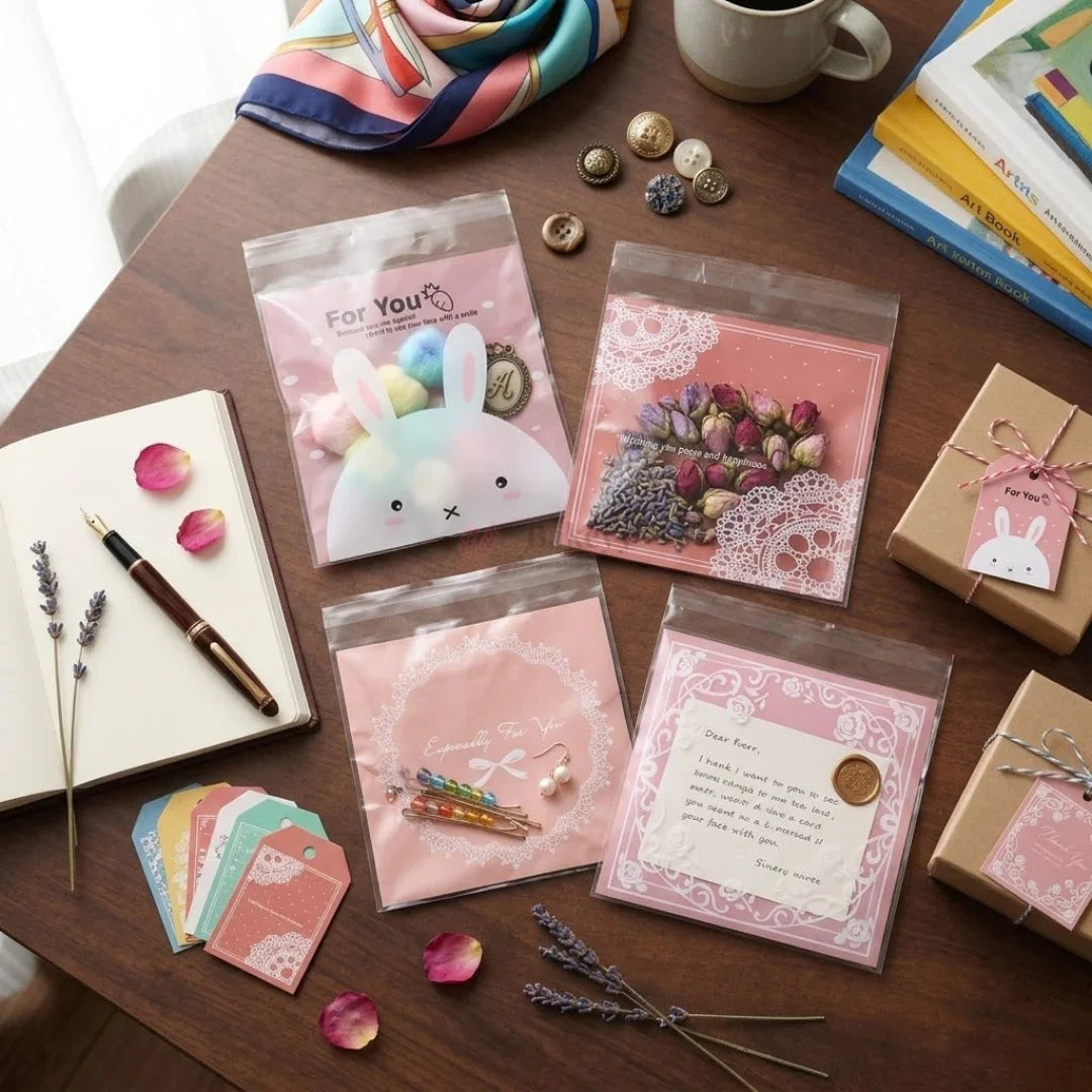 4_Designs_Printed_Cellophane_Cookie_Pouch_Set_2 - Bakeyy.com