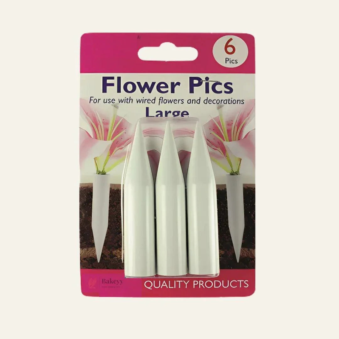 Large Flower Picks, White | Artificial Flower Holder| Pack of 6 - Bakeyy.com - India - Large Flower Picks, White | Artificial Flower Holder| Pack of 6 - Default Title