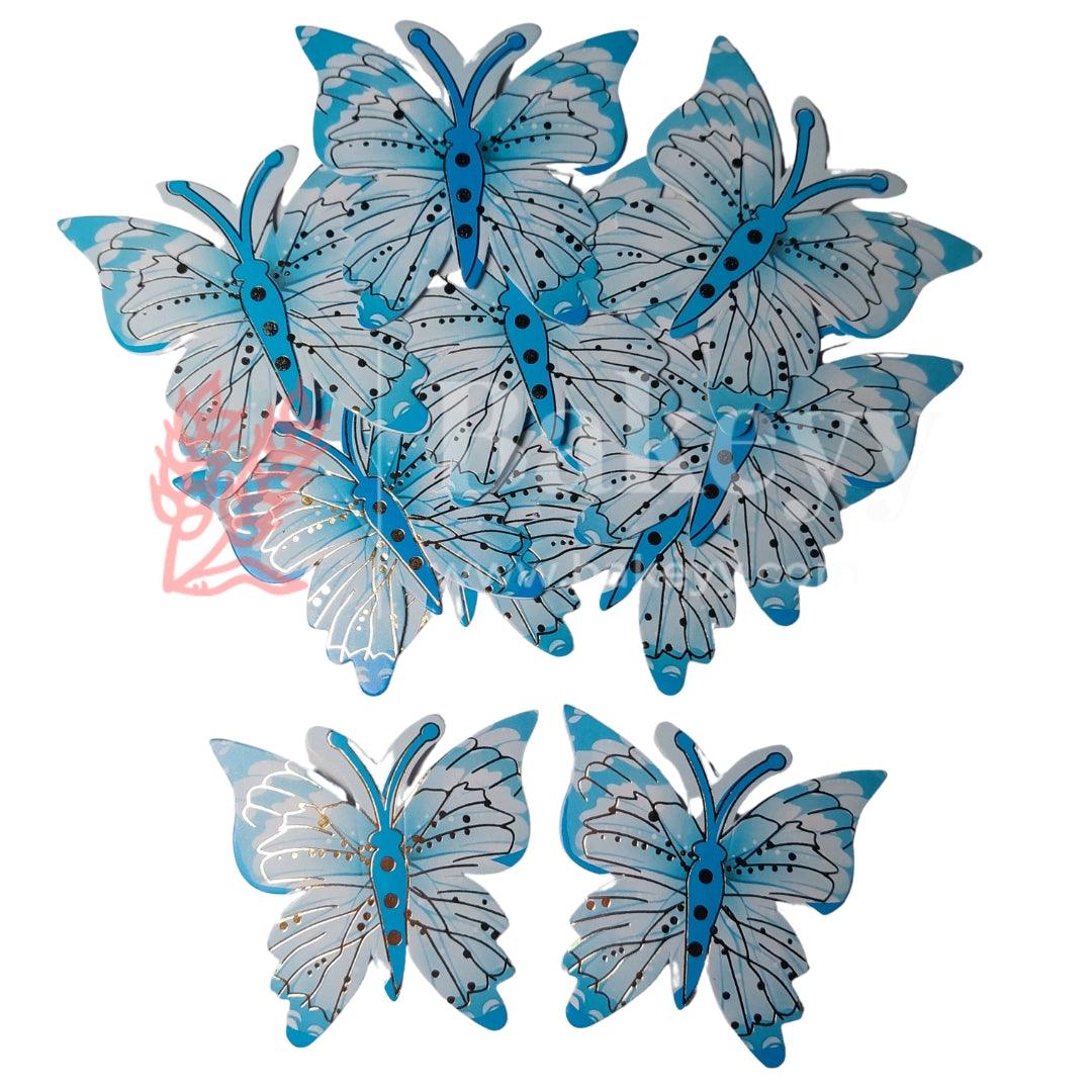 Light Blue| Mystic Butterfly toppers| Pack of 10 toppers| Butterfly with golden lining - Bakeyy.com - India - Light Blue| Mystic Butterfly toppers| Pack of 10 toppers| Butterfly with golden lining - Default Title