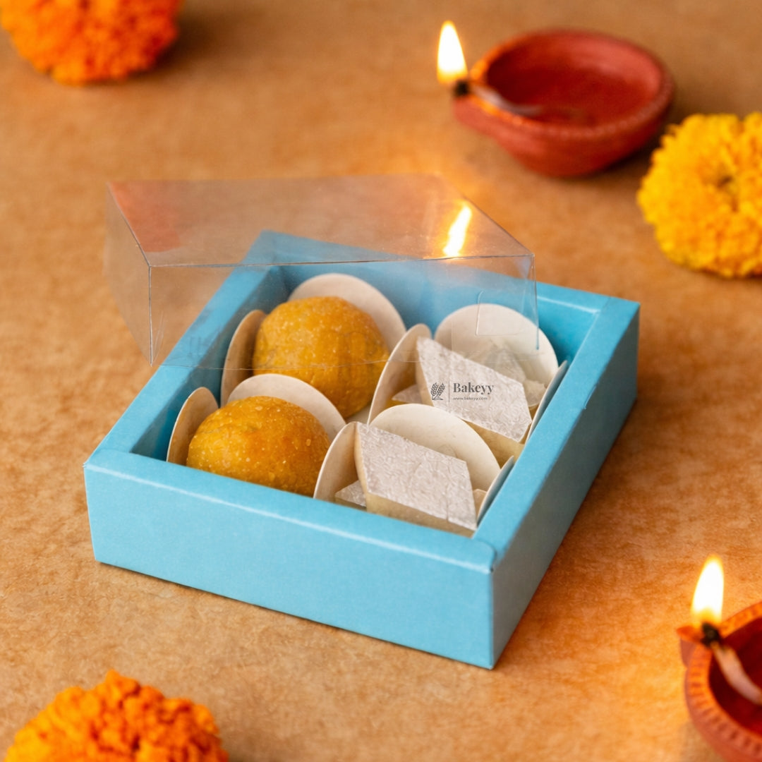 4 Cavity Chocolate Box | Multiple Colors Available | Cavity Box | Pack of 50